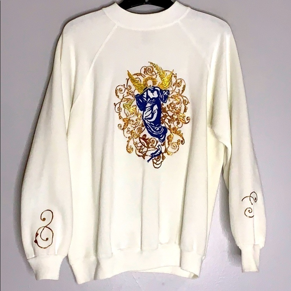 Vintage 1990s Hanes hand painted Archangel Sweatshirt pullover large